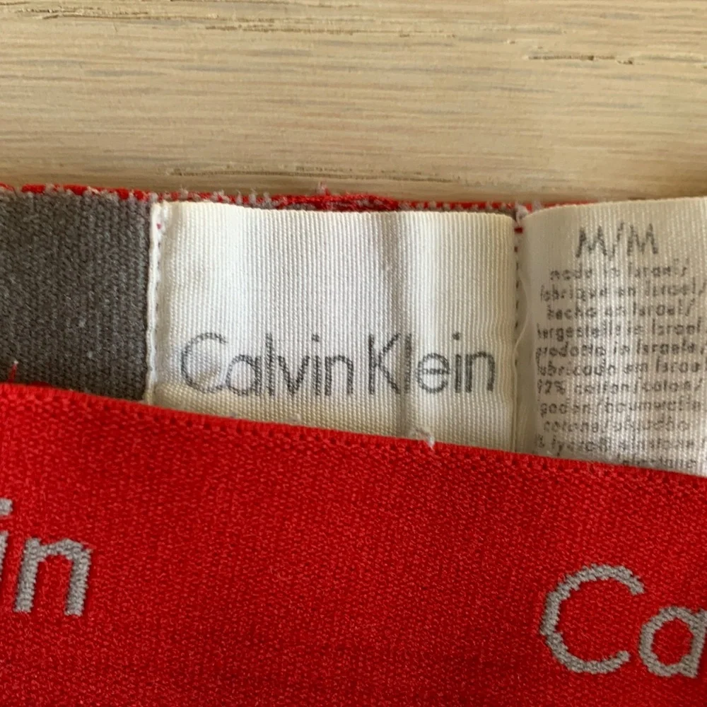Calvin Klein White Boxer Briefs with Red Waistband - Picture 2 of 4